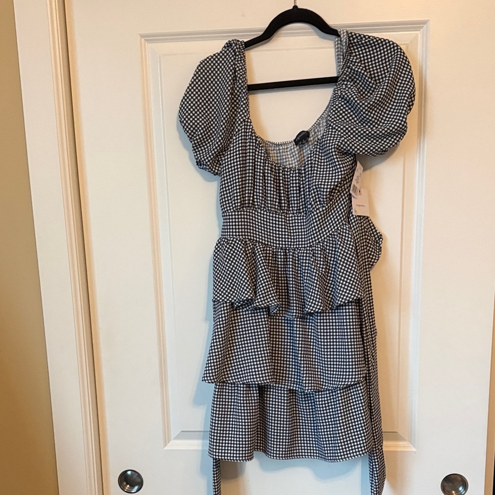 Black and White Gingham Mini Dress